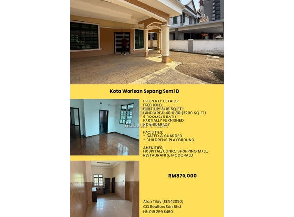 Jalan Warisan Mulia 4/1, Kota Warisan, Sepang, Selangor 43900