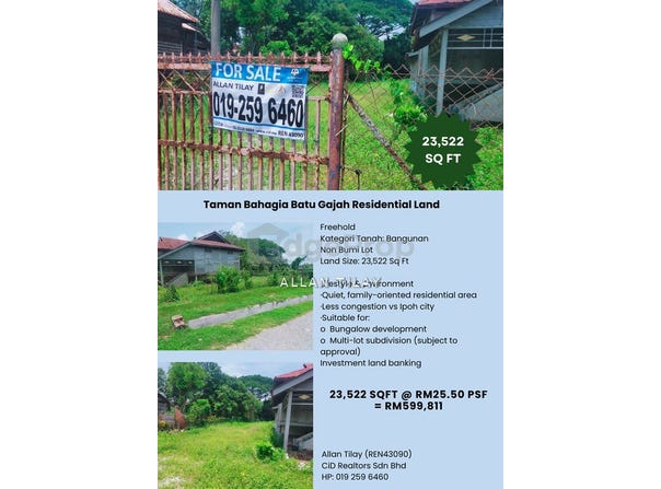 NO 9,JALAN PASAR, TAMAN BAHAGIA, BATU GAJAH, 31000, Kinta, Perak