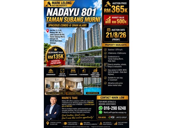 Jalan Zuhrah U5/155, Subang, Selangor 40150