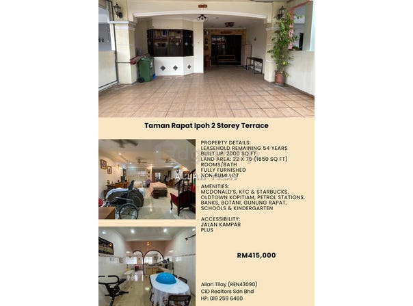 29,PERSIARAN WIRA JAYA TIMOR 32, TAMAN RAPAT, 31350, Kinta, Perak