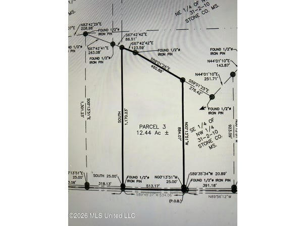 Parcel 3 Cox Road lot: 1, Wiggins, MS 39577