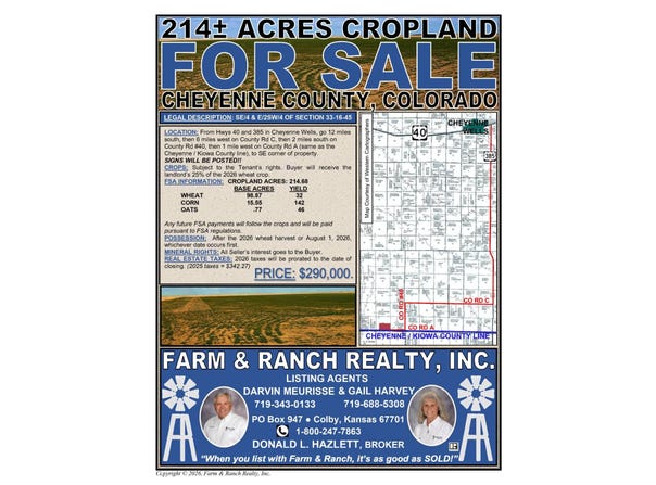 CO RD A, Cheyenne Wells, CO 80810
