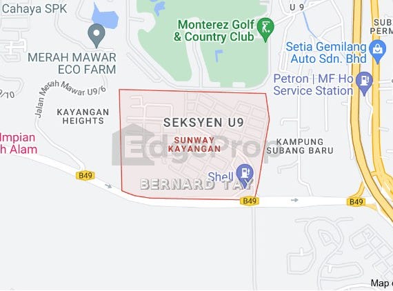 Jalan Ungu U9/30, Sunway Kayangan, Shah Alam, Selangor 47810