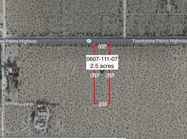 2.5 Acres On Hwy 62 Near Sunkist, Joshua Tree, CA 92252