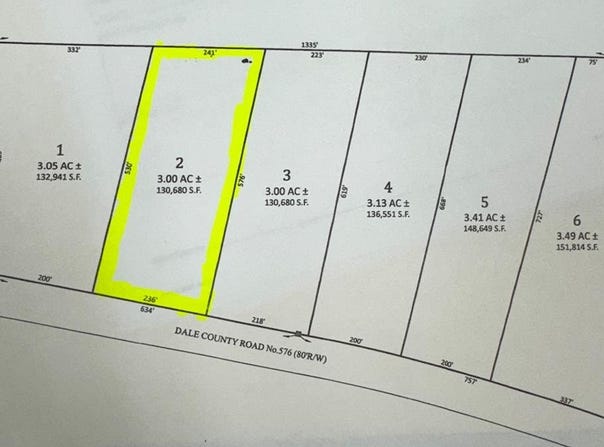 Lot 2 Dale County Rd 576, Headland, AL 36345
