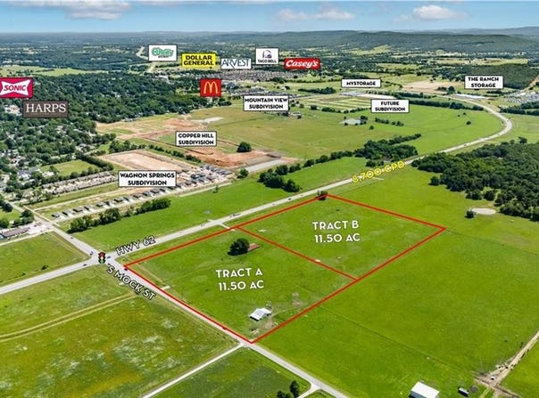 11.5 +/- AC Tract B Hwy 62 & Hogeye  RD, Prairie Grove, AR 72753