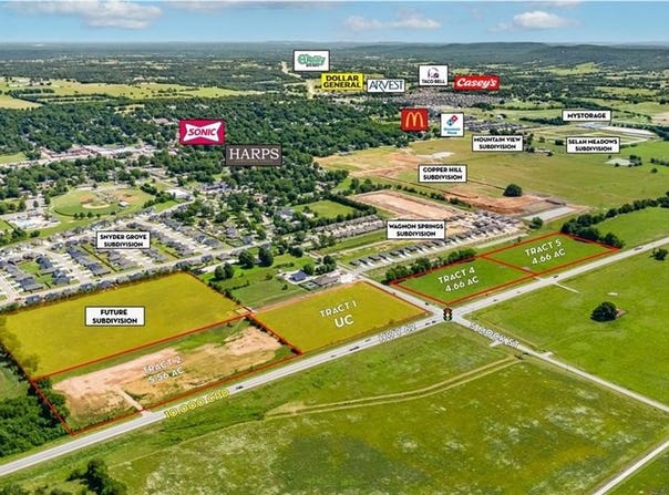 5.56+/- AC Tract 2 Hwy 62 & S Mock  ST, Prairie Grove, AR 72753
