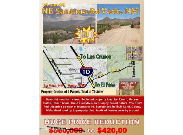 74,91 Santana Rd, Vado, NM 88072