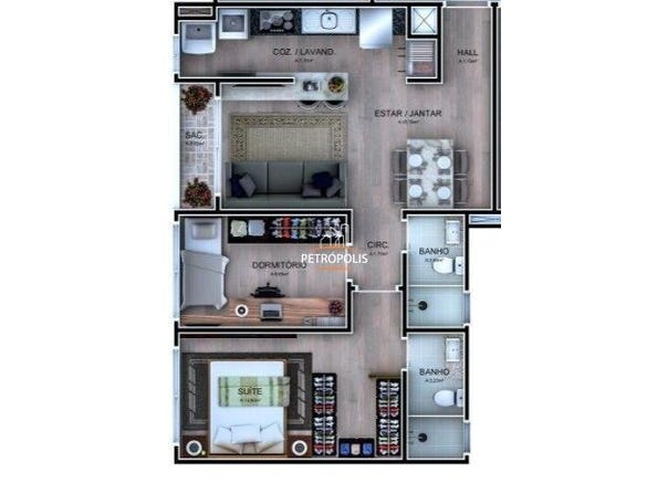 388 Rua Carlos Mariani unit: 303, Caxias do Sul, Rio Grande do Sul 95097640