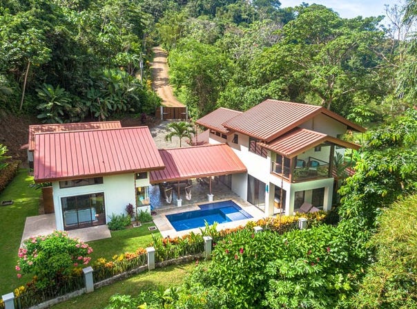 Luxury Waterfall-View Home with Guest House near Dominical, Costa Rica: Mountain House For Sale in Dominical, Dominical, Puntarenas 60504