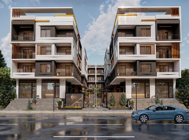 LA CASA Resort modern residential facade and entrance in Hurghada